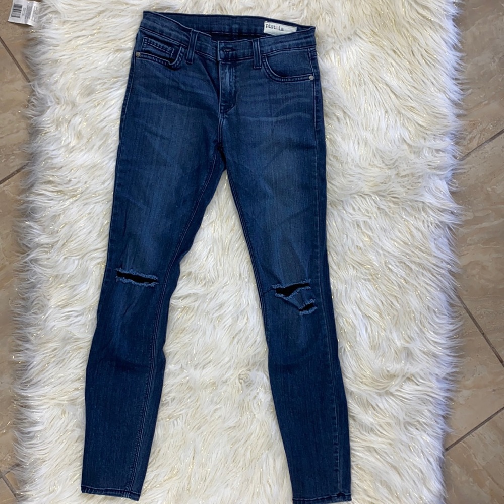 Pistola Slit Distressed Skinny Jeans 26